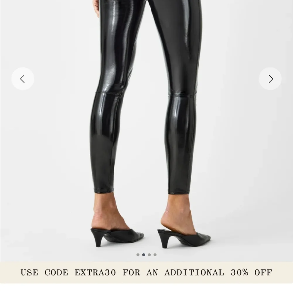 SPANX Shiny Black High-Waisted Leggings - Picture 2 of 4